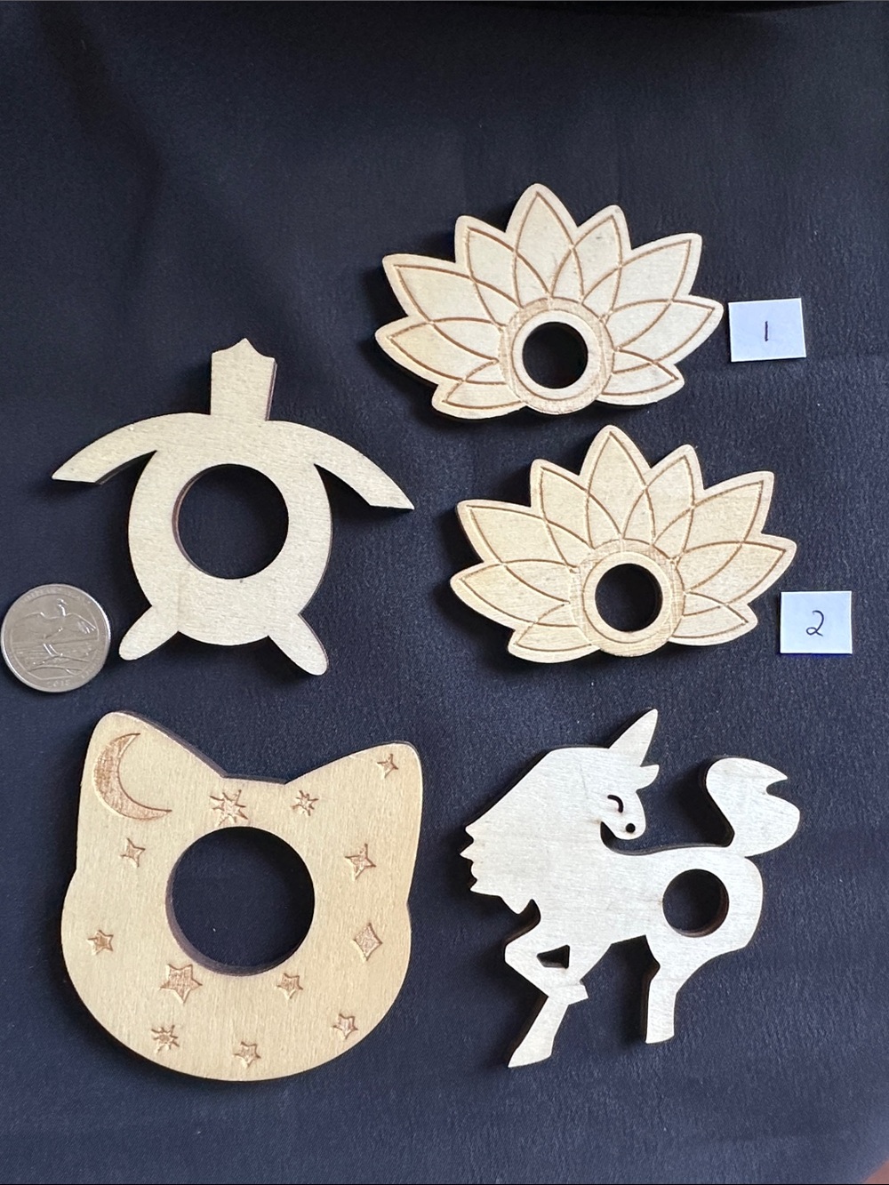 Wooden NWOT sphere holder. Choice of multiple shapes. Up to appx. 3” width - Picture 2 of 9